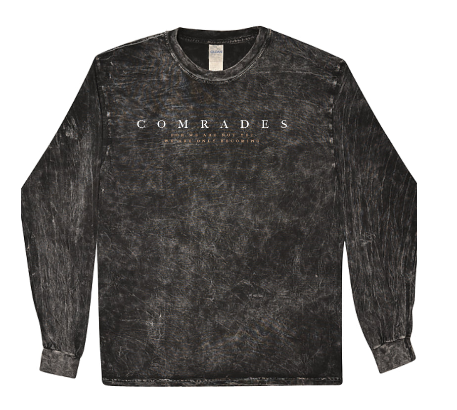 We Are Not Yet Black Acid Wash Embroidered - Long Sleeve