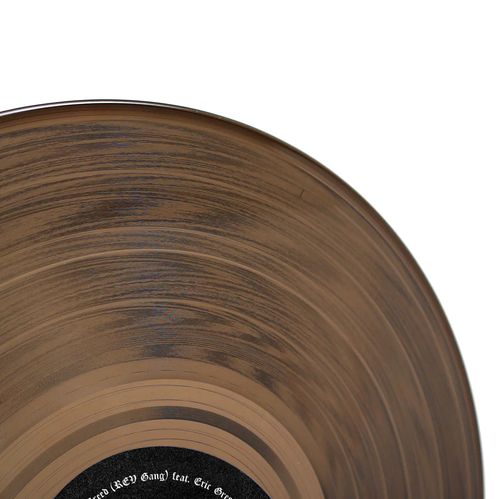a close up shot of just the HolyName self titled Black Ice vinyl to get a better look at the color.